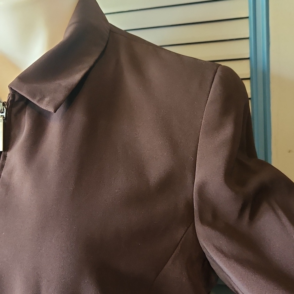 Norton McNaughton Dark Brown Zippered Blazer - Picture 7 of 11